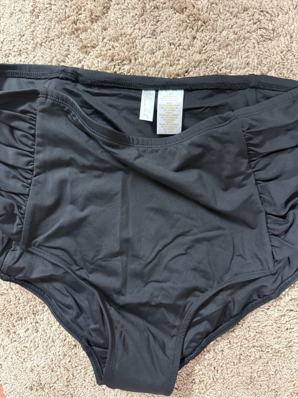 Anne Cole Black High-Waist Swim Bottoms
